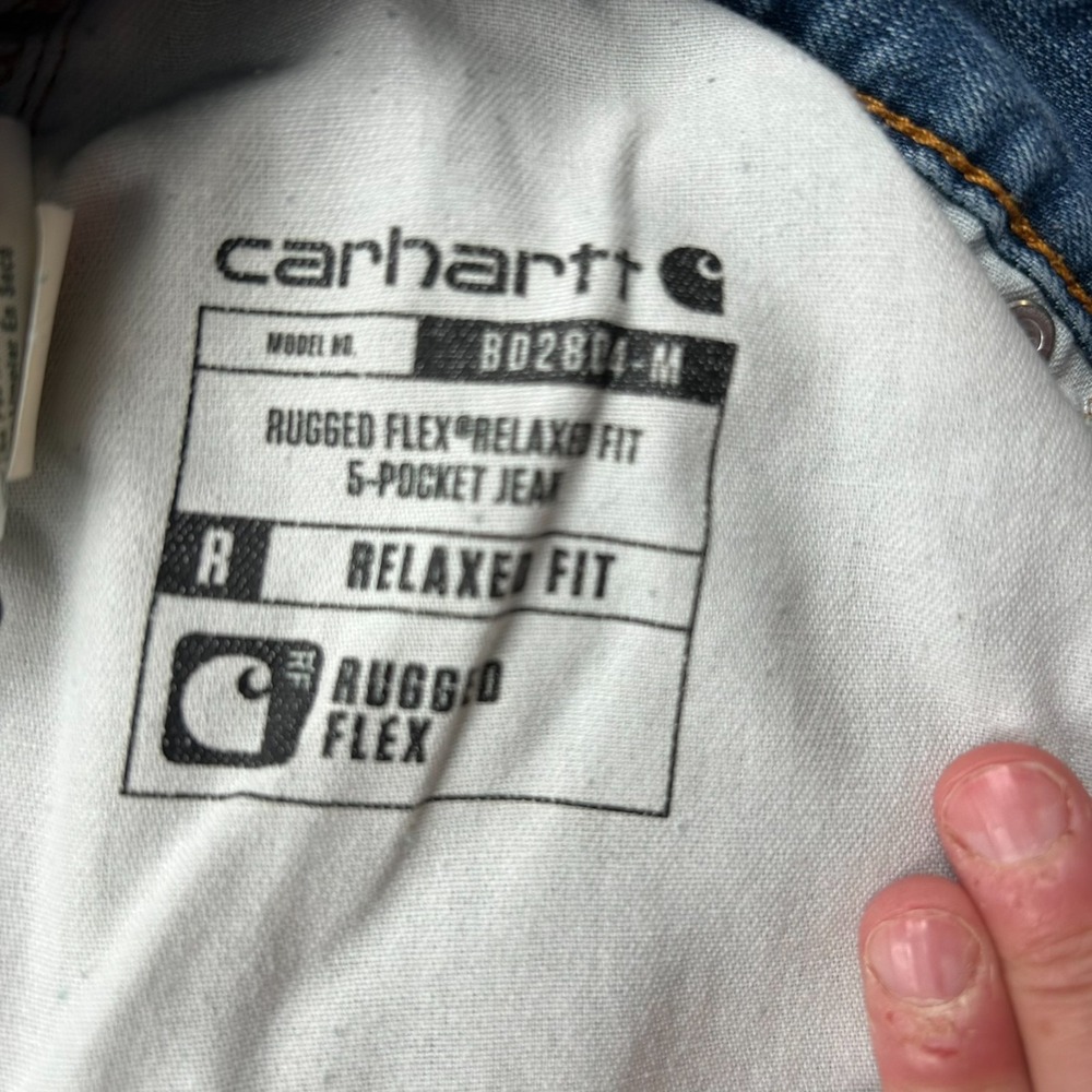 Carhartt Rugged Flex Relaxed Fit Jeans Mens 34x31 Blue Denim Pants BD2804-M - Picture 12 of 16